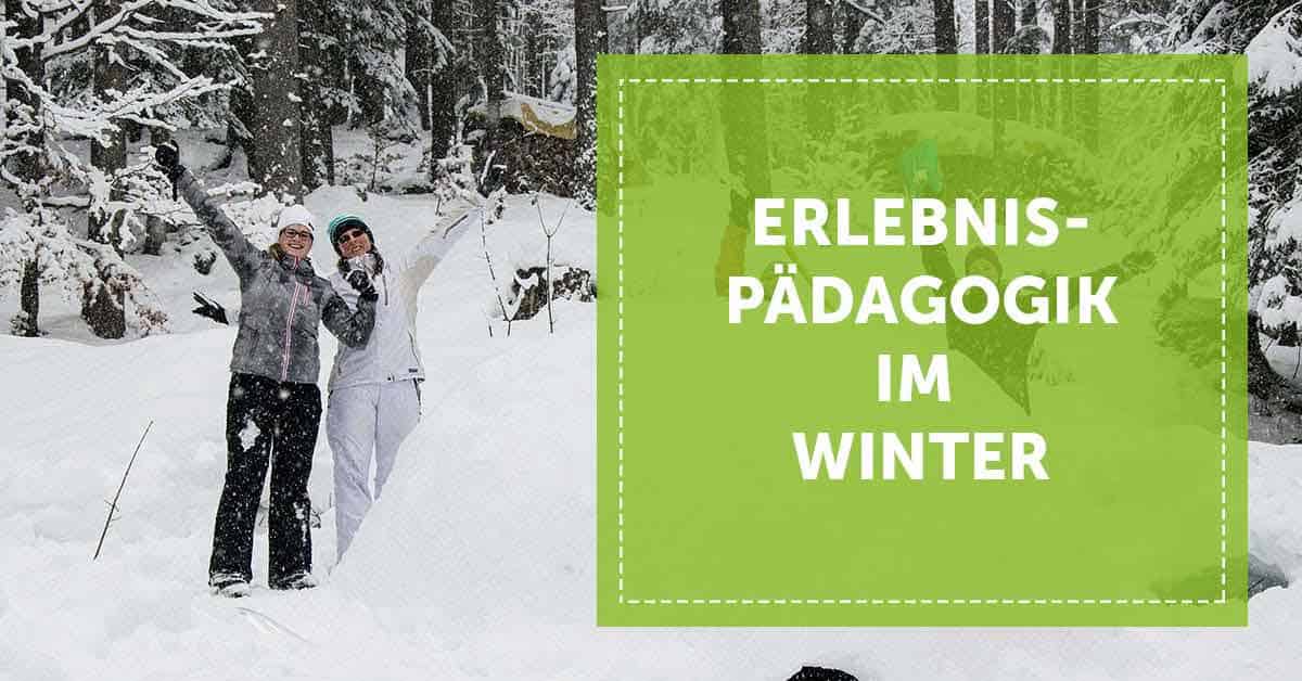 NEVEREST Blog Header Erlebnispädagogik im Winter Schneelandschaft Schneewanderung Iglu