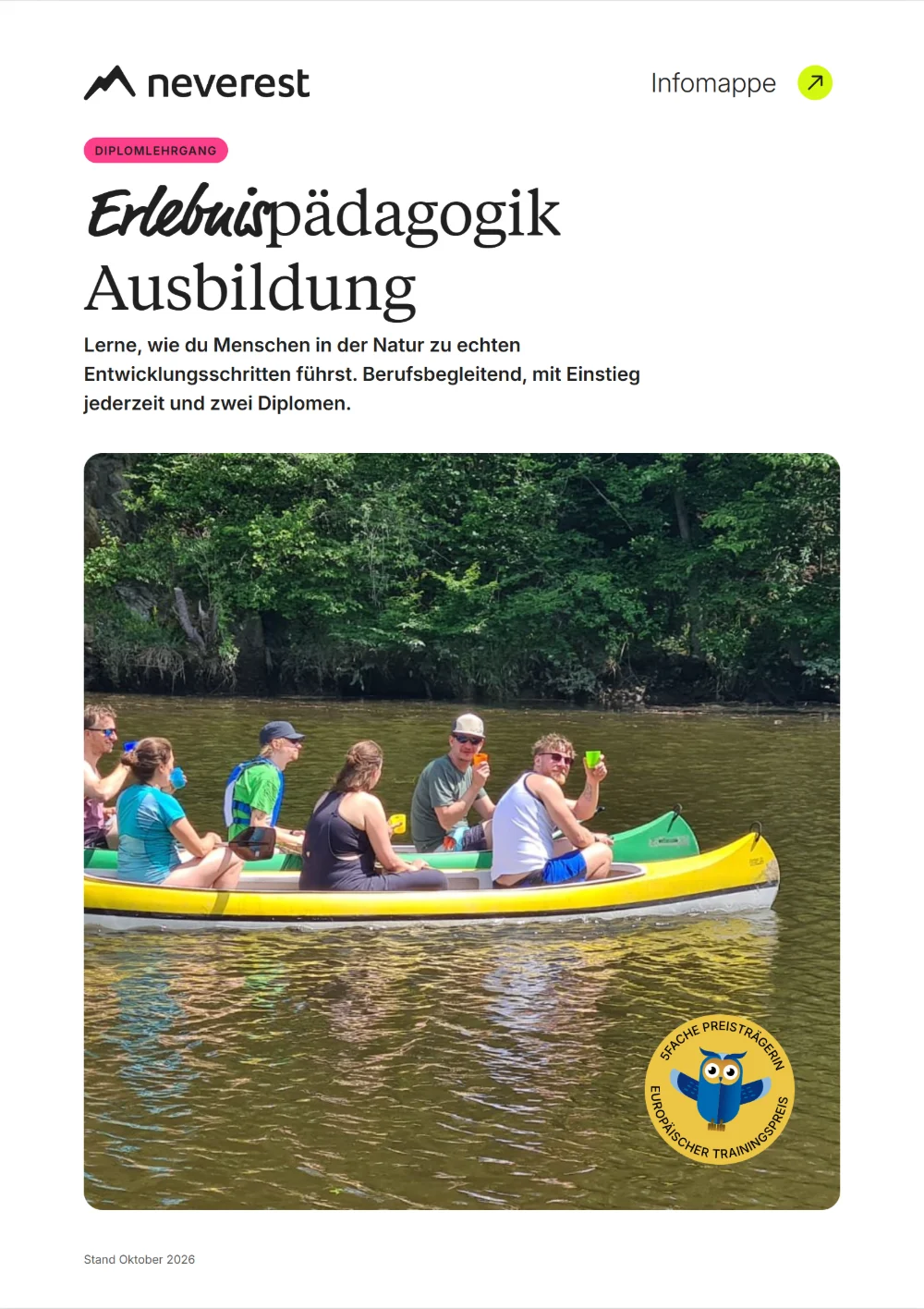 Titelseite der Infomappe Erlebnispädagogik