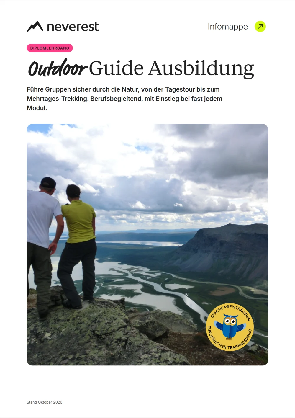Titelseite der Infomappe Outdoor Guide