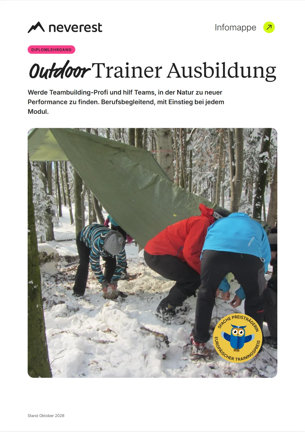 Titelseite der Infomappe Outdoor Trainer