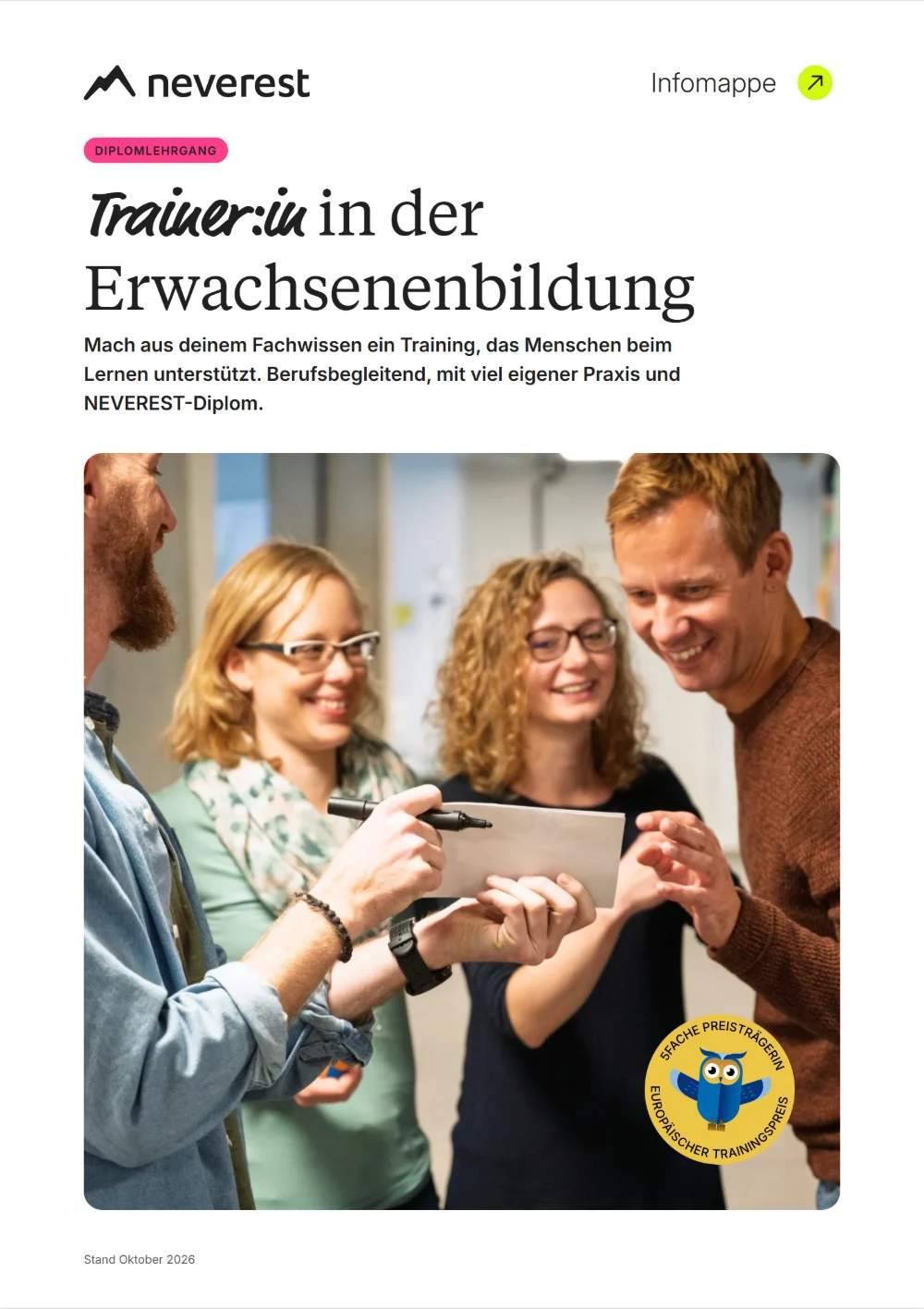Titelseite der Infomappe Trainerausbildung